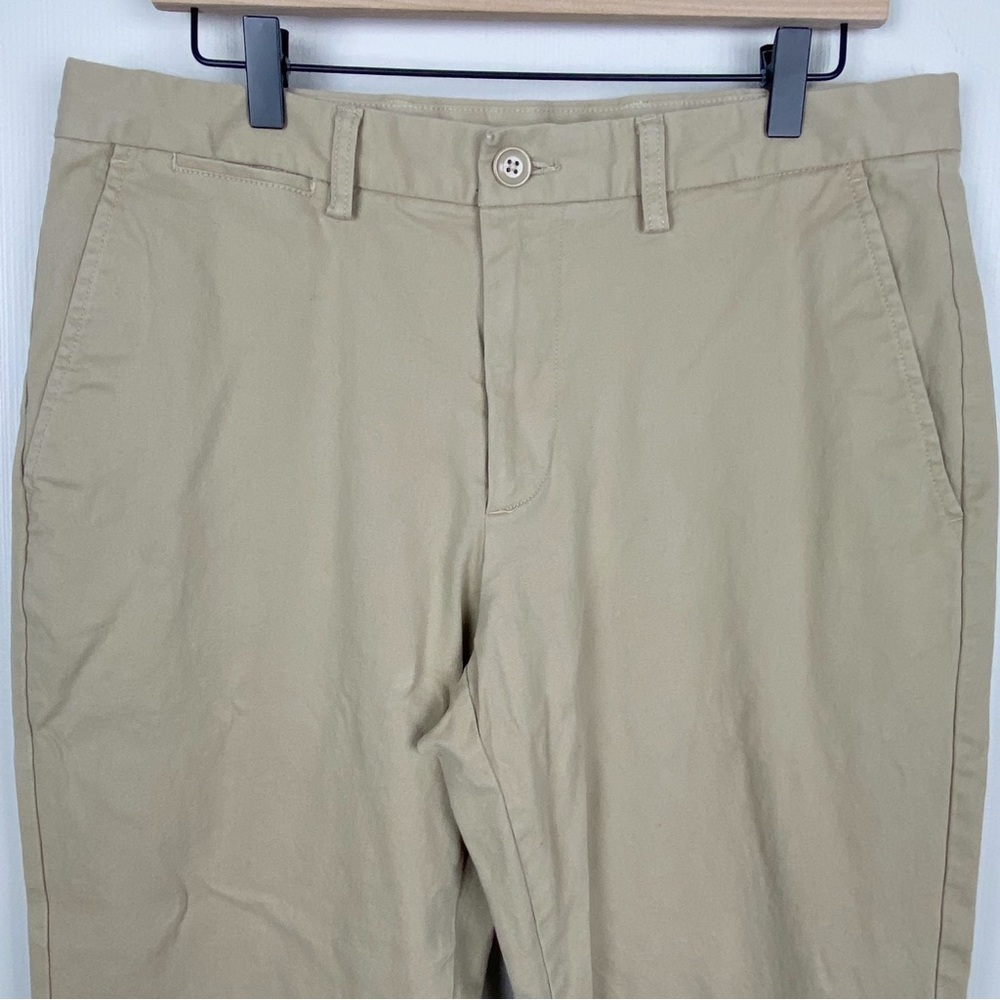 Old Navy Pants Mens 34x32 (34X31) Tan Khaki Ultimate Straight Chino Stretch - Picture 2 of 14